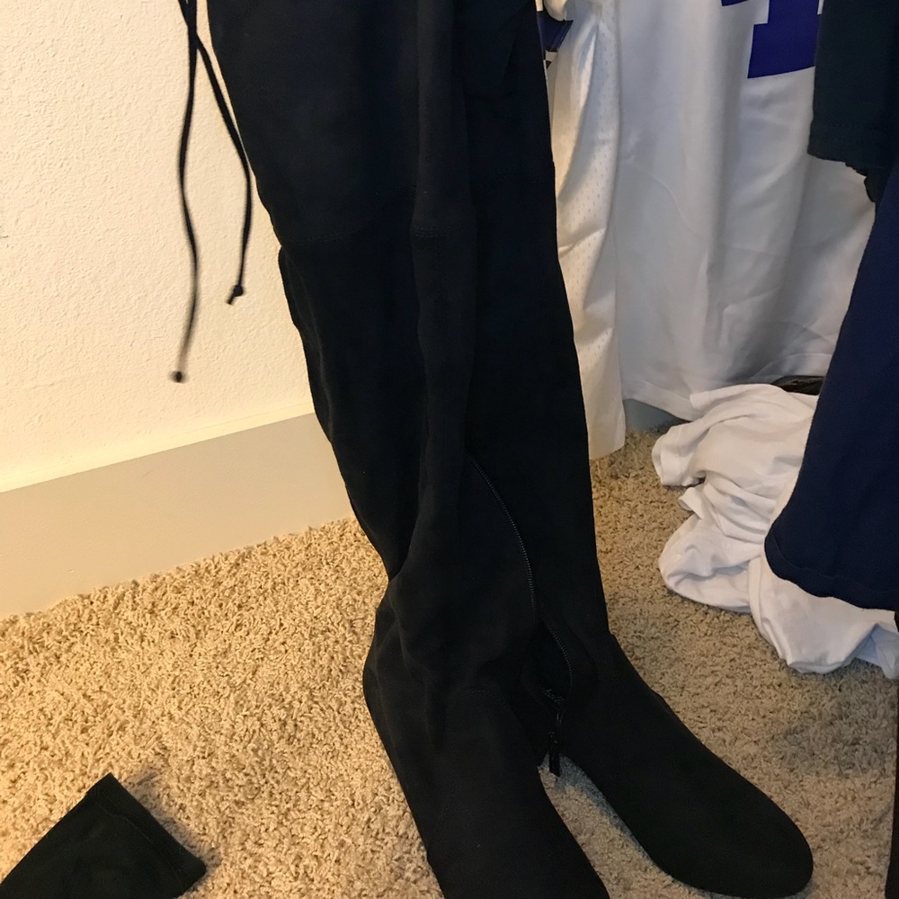 Women black suede over the knee boots Sz 8